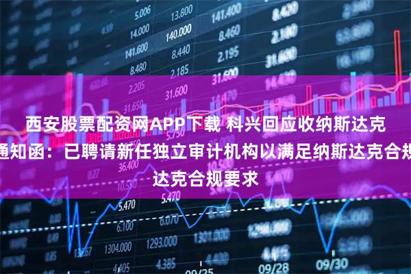 西安股票配资网APP下载 科兴回应收纳斯达克退市通知函：已聘请新任独立审计机构以满足纳斯达克合规要求